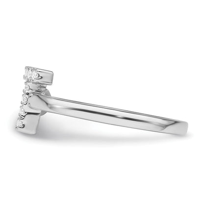 14K Weißgold Ring mit 0,167 ct. Laborgezüchteten Diamanten, VS/SI+ G+, Initial T, verstellbar