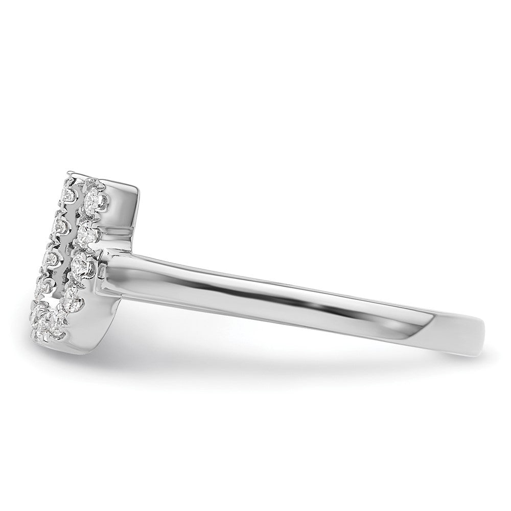 14K Weißgold Verstellbarer Ring mit 0,17 ct. Laborgezüchtetem Diamant VS/SI+ G+ und Initiale U