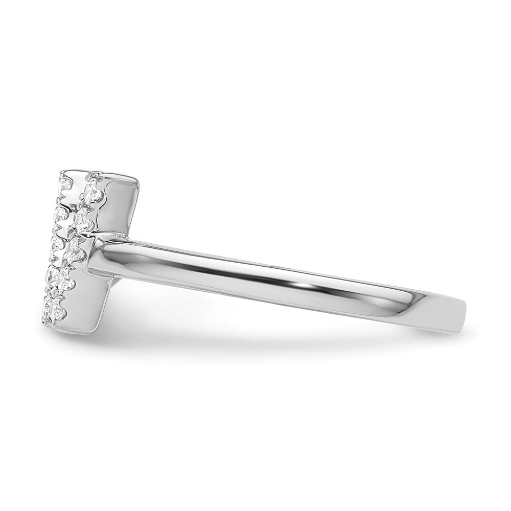 14K Weißgold Ring mit 0,17 ct. laborgezüchtetem Diamant VS/SI+ G+, Initialbuchstabe V, verstellbar