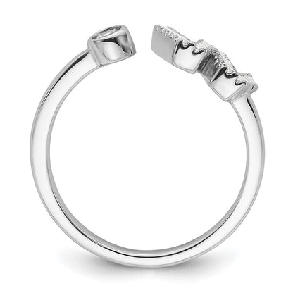 14K Weißgold Ring mit 0,25 ct. im Labor gezüchteten Diamanten VS/SI+ G+, Initiale "W", verstellbar