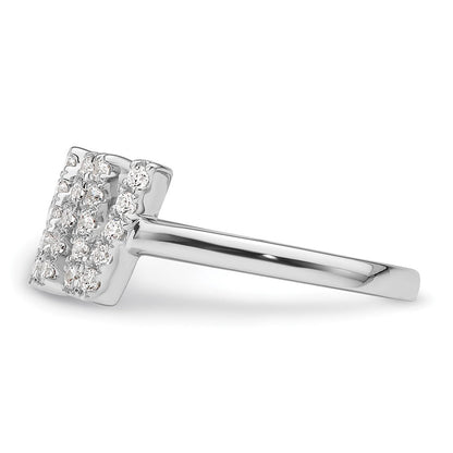 14K Weißgold Ring mit 0,25 ct. im Labor gezüchteten Diamanten VS/SI+ G+, Initiale "W", verstellbar