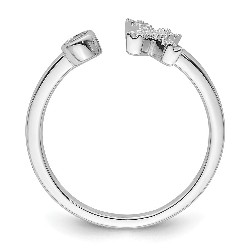 14K Weißgold Ring mit 0,16 ct. Laborgezüchtetem Diamant VS/SI+ G+ Initial X, verstellbar