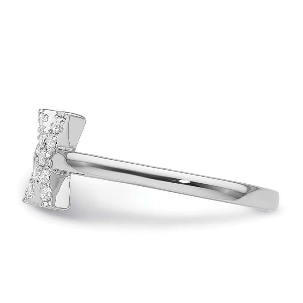 14K Weißgold Ring mit 0,16 ct. Laborgezüchtetem Diamant VS/SI+ G+ Initial X, verstellbar