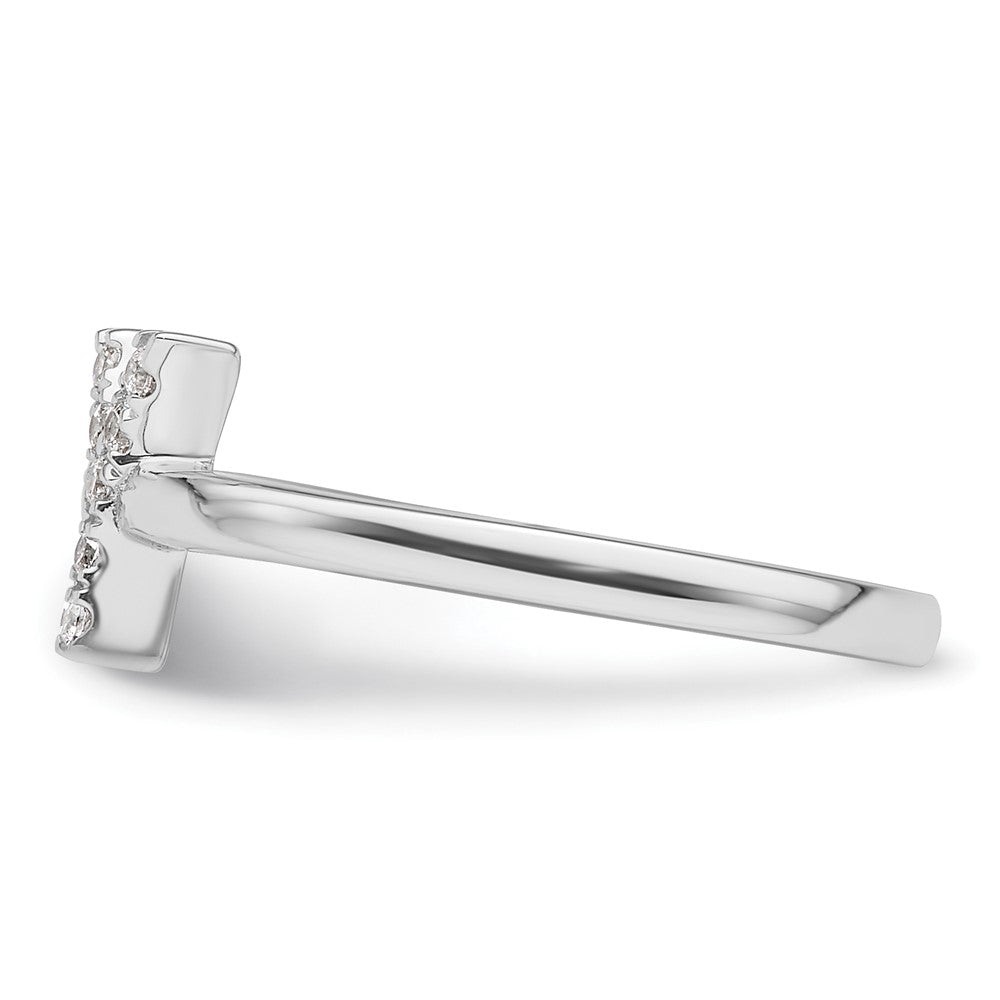 14K Weißgold Ring mit Initiale „Y", 0,125 ct. Laborgezüchteten Diamanten VS/SI+ G+, verstellbar