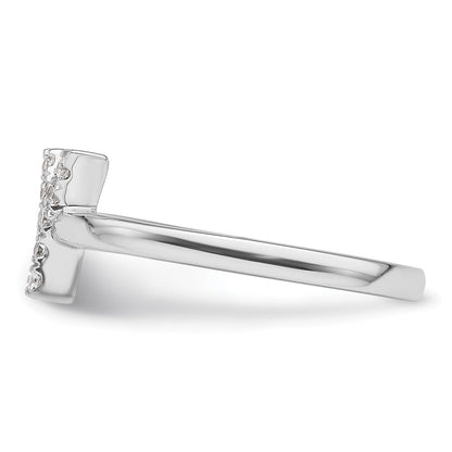 14K Weißgold Ring mit Initiale „Y", 0,125 ct. Laborgezüchteten Diamanten VS/SI+ G+, verstellbar