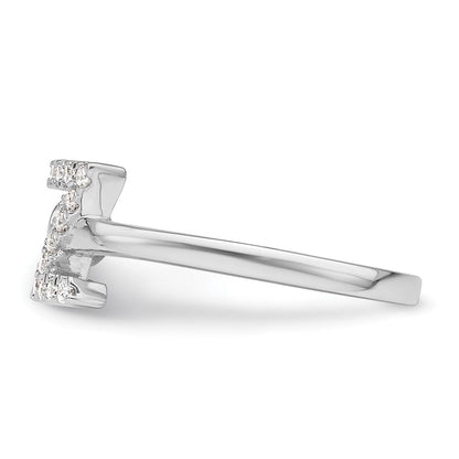 14K Weißgold Ring mit 0,2 ct. Laborgezüchteten Diamanten VS/SI+ G+, Initiale Z, verstellbar