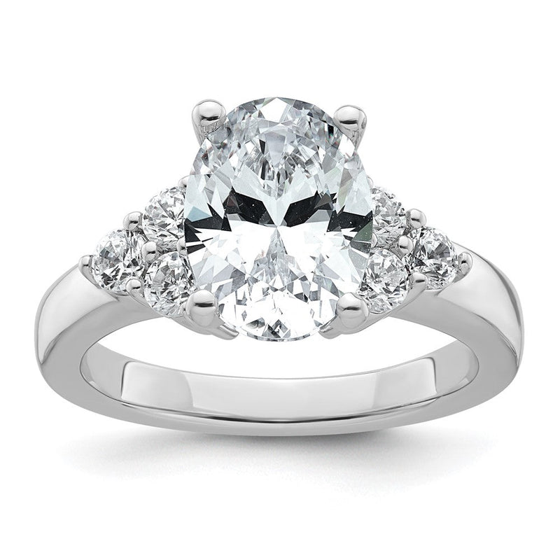 14K Weißgold 3 Karat Zertifiziert Im Labor Gezüchtet Diamant Vs/si+ G+ Oval Komplett Dreistein Verlobungsring