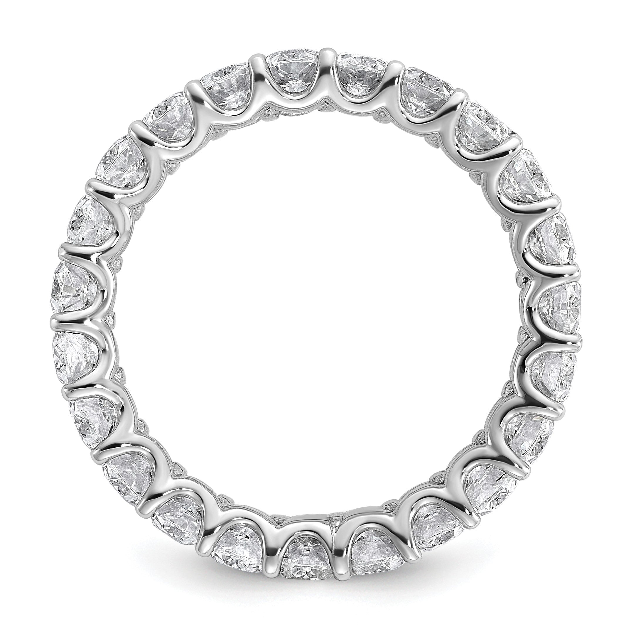 14K Weißgold Memoire-Ring mit ovalen im Labor gezüchteten Diamanten VS/SI+ G+