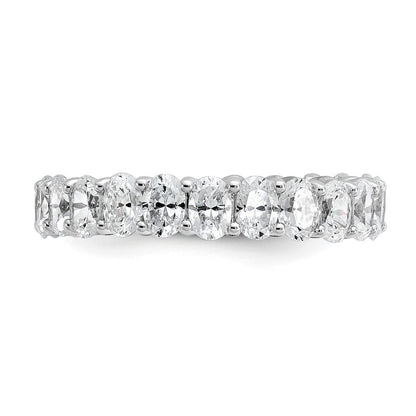 14K Weißgold Memoire-Ring mit ovalen im Labor gezüchteten Diamanten VS/SI+ G+