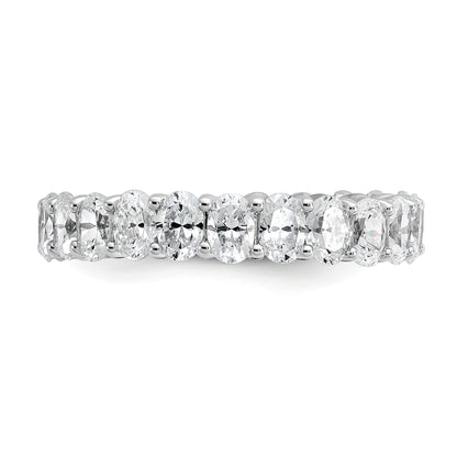 14K Weißgold Memoire-Ring mit ovalen, im Labor gezüchteten Diamanten, VS/SI+, G+