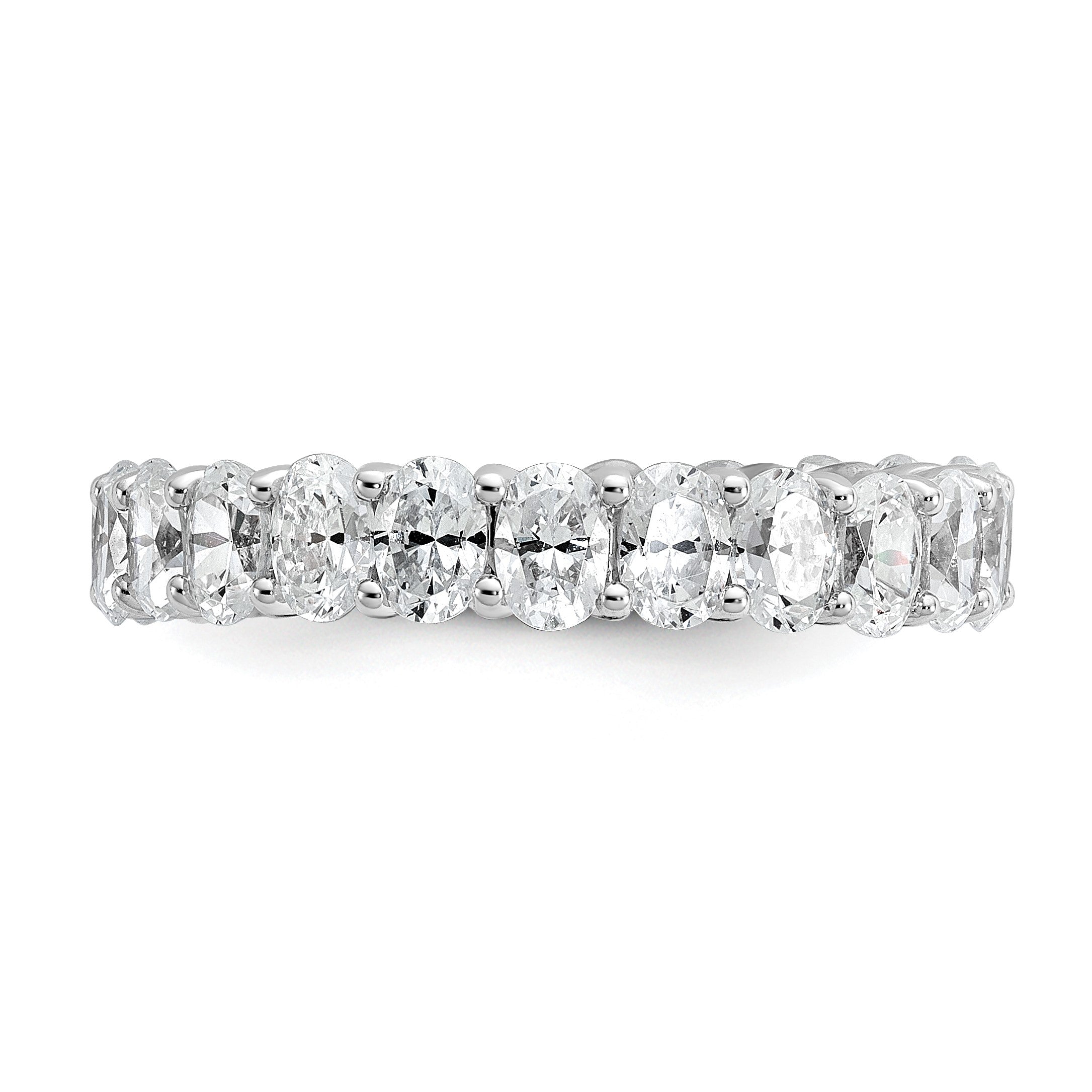 14K Weißgold Memoire-Ring mit ovalem, im Labor gezüchtetem Diamanten VS/SI+ G+