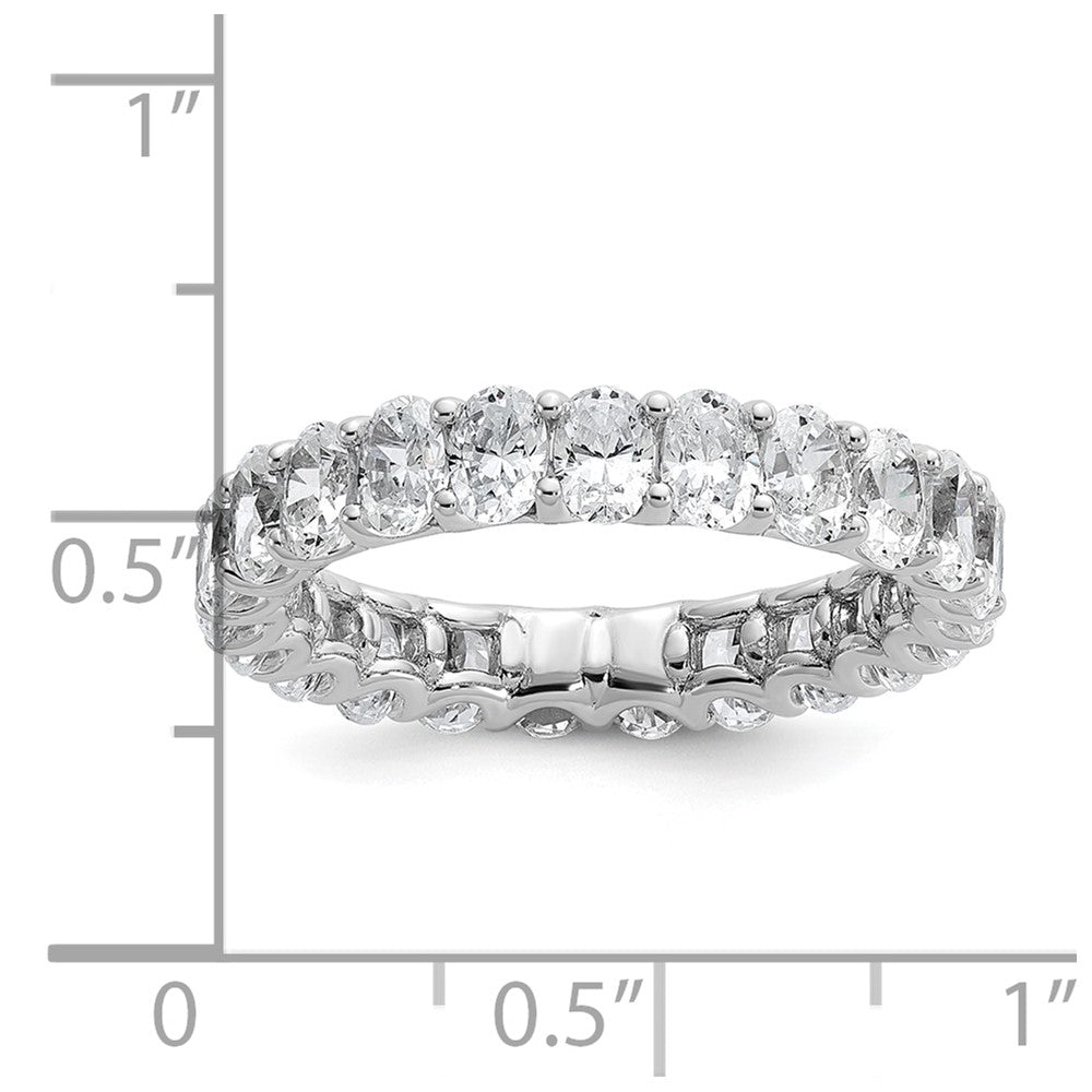 14K Weißgold Memoire-Ring mit ovalen, im Labor gezüchteten Diamanten, VS/SI+, G+