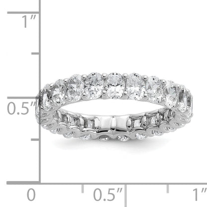 14K Weißgold Memoire-Ring mit ovalen, im Labor gezüchteten Diamanten, VS/SI+, G+