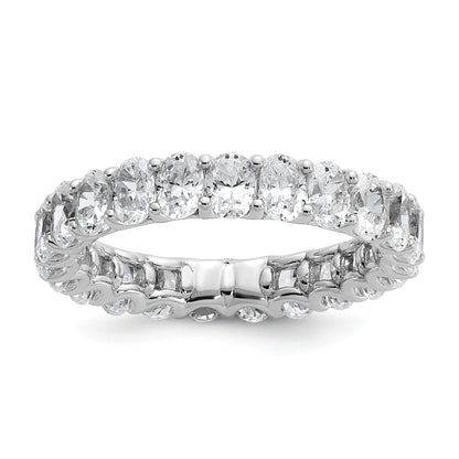 14K Weißgold Memoire-Ring mit ovalen im Labor gezüchteten Diamanten VS/SI+ G+