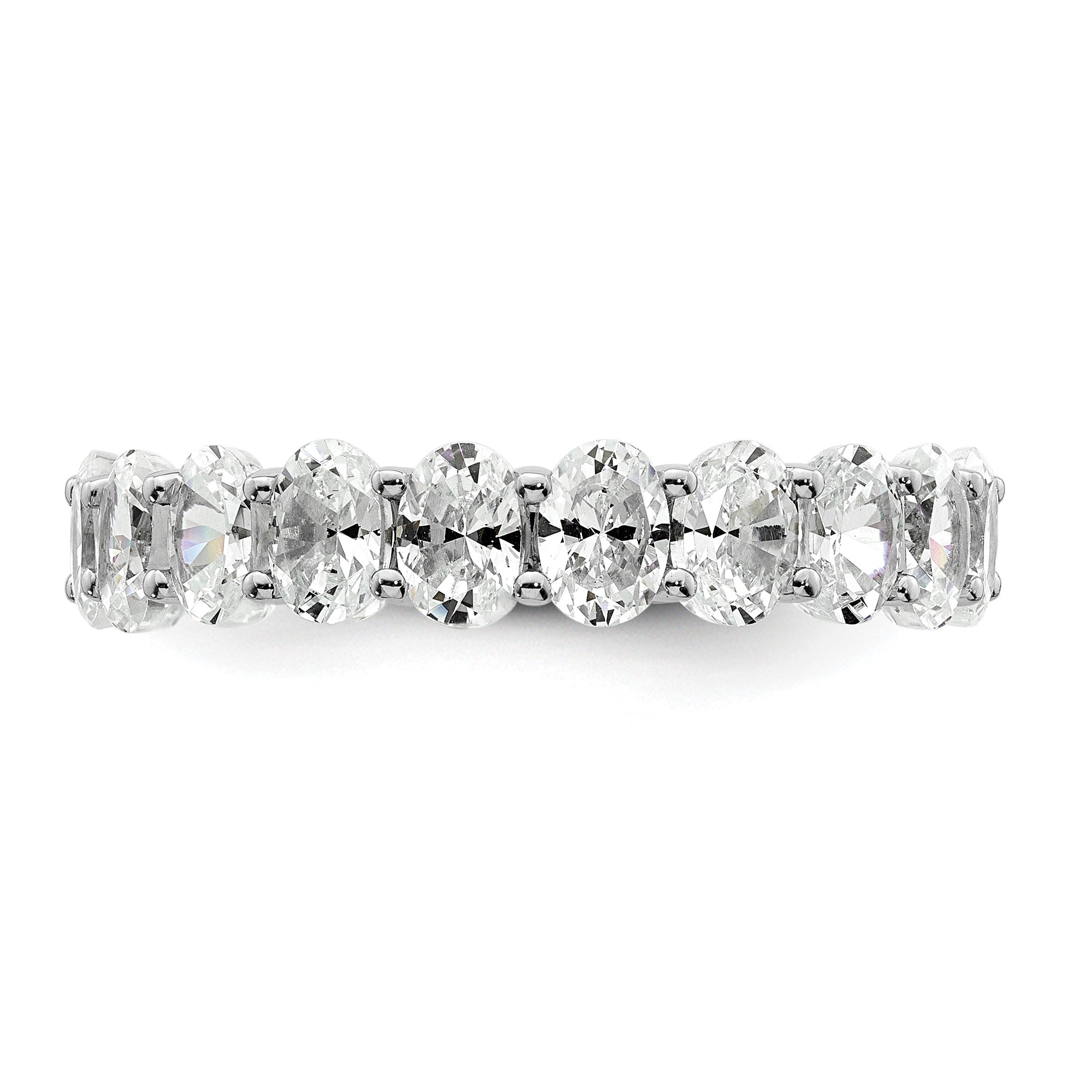 14K Weißgold 14KW Ovaler Labor-Diamant VS/SI+ G+ Memoire Ring
