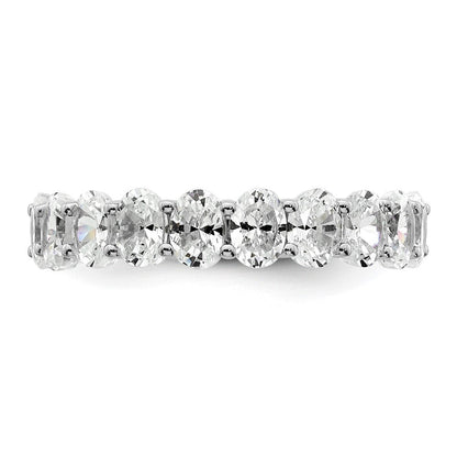14K Weißgold Memoire-Ring mit ovalen, im Labor gezüchteten Diamanten VS/SI+ G+