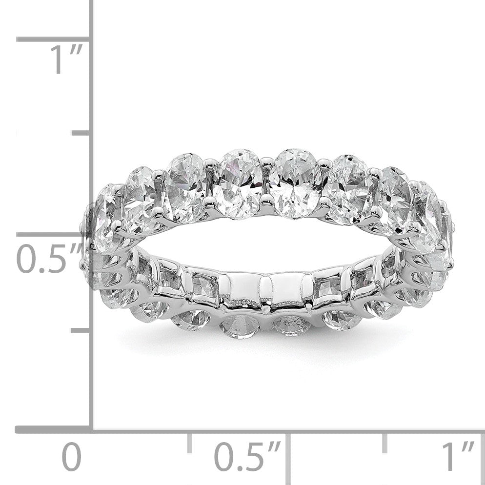 14K Weißgold 14KW Memoire-Ring mit ovalen, im Labor gezüchteten Diamanten VS/SI+ G+