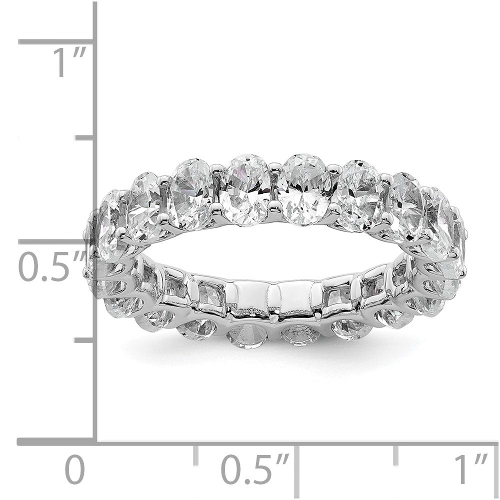 14K Weißgold 14KW Memoire-Ring mit ovalen, im Labor gezüchteten Diamanten, VS/SI+ G+