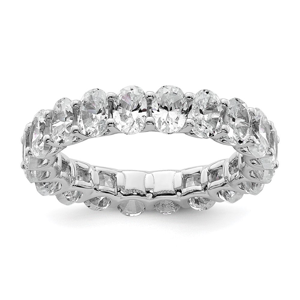14K Weißgold Memoire-Ring mit ovalen im Labor gezüchteten Diamanten VS/SI+ G+