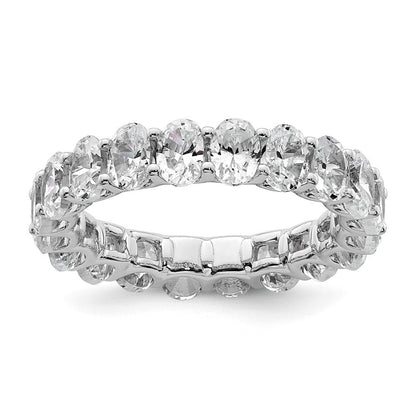 14K Weißgold 14KW Memoire-Ring mit ovalen, im Labor gezüchteten Diamanten, VS/SI+ G+
