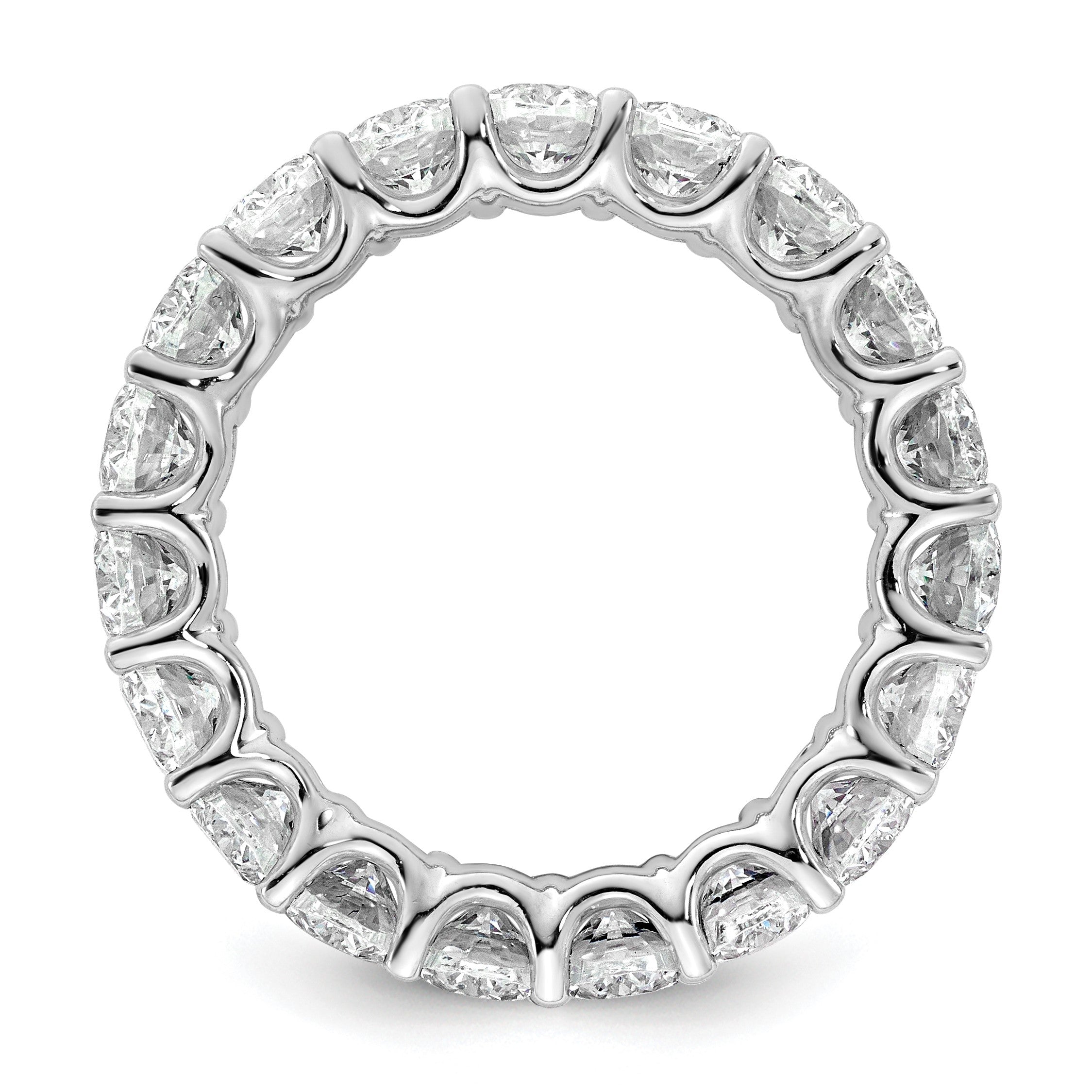 14K Weißgold Memoire-Ring mit ovalen Labor-gewachsenen Diamanten VS/SI+ G+, 14KW