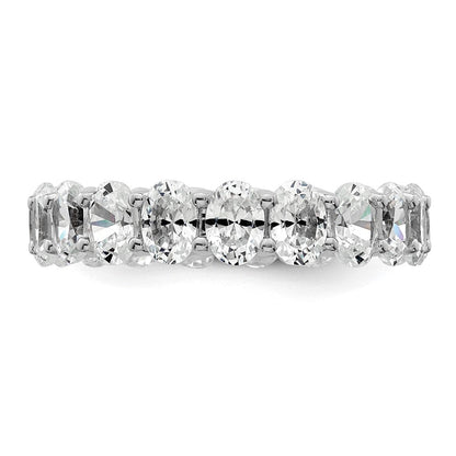 14K Weißgold Memoire-Ring mit ovalen Labor-gewachsenen Diamanten VS/SI+ G+, 14KW