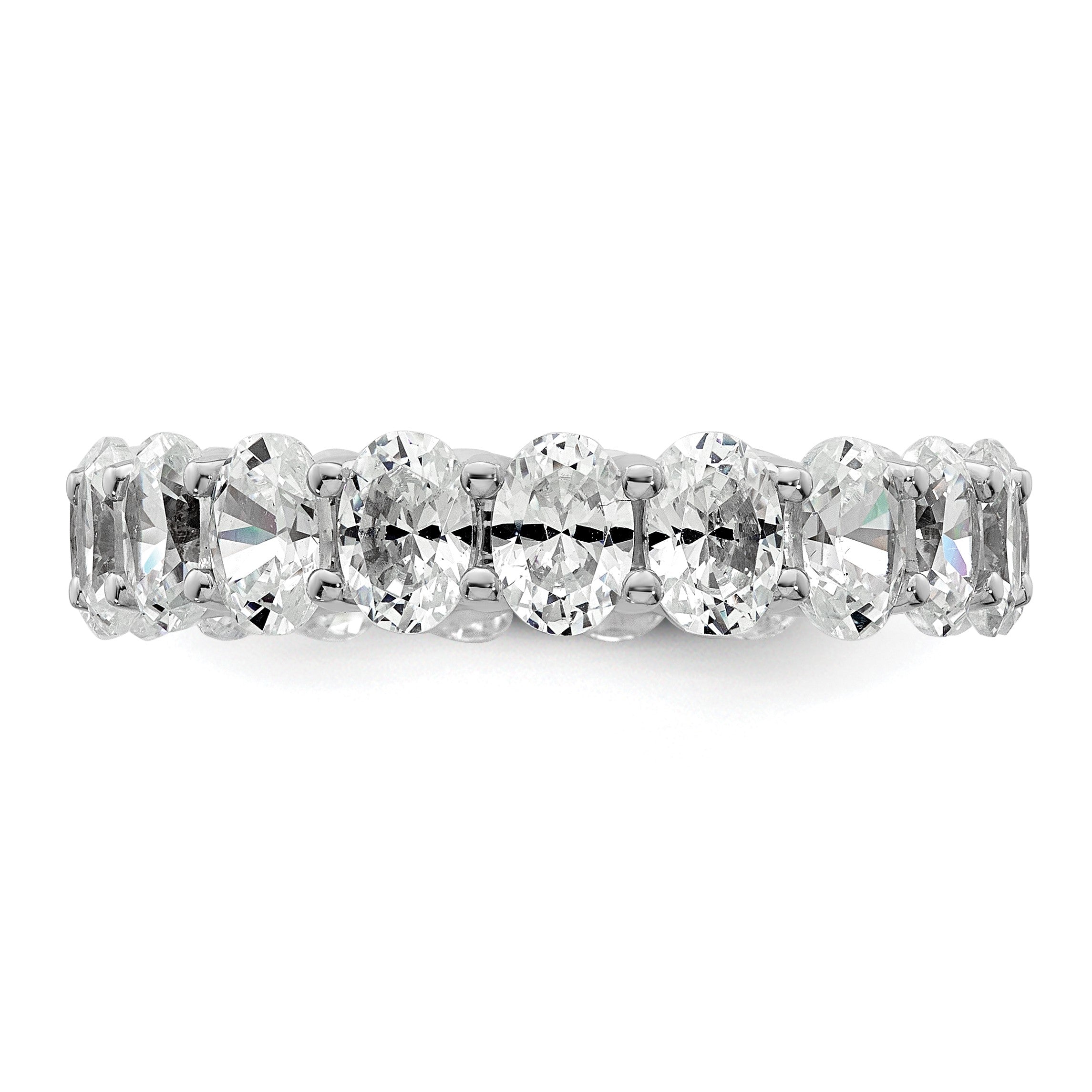 14K Weißgold Memoire-Ring mit ovalen laborgezüchteten Diamanten VS/SI+ G+