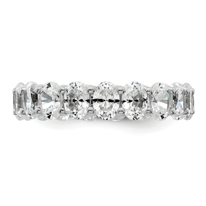 14K Weißgold Memoire-Ring mit ovalen im Labor gezüchteten Diamanten VS/SI+ G+, 14KW