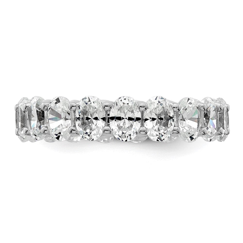 14K Weißgold 14KW Memoirering mit ovalem, im Labor gezüchtetem Diamant VS/SI+ G+