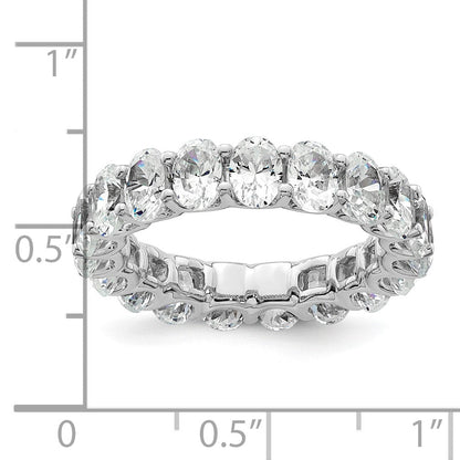 14K Weißgold 14KW Memoirering mit ovalem, im Labor gezüchtetem Diamant VS/SI+ G+