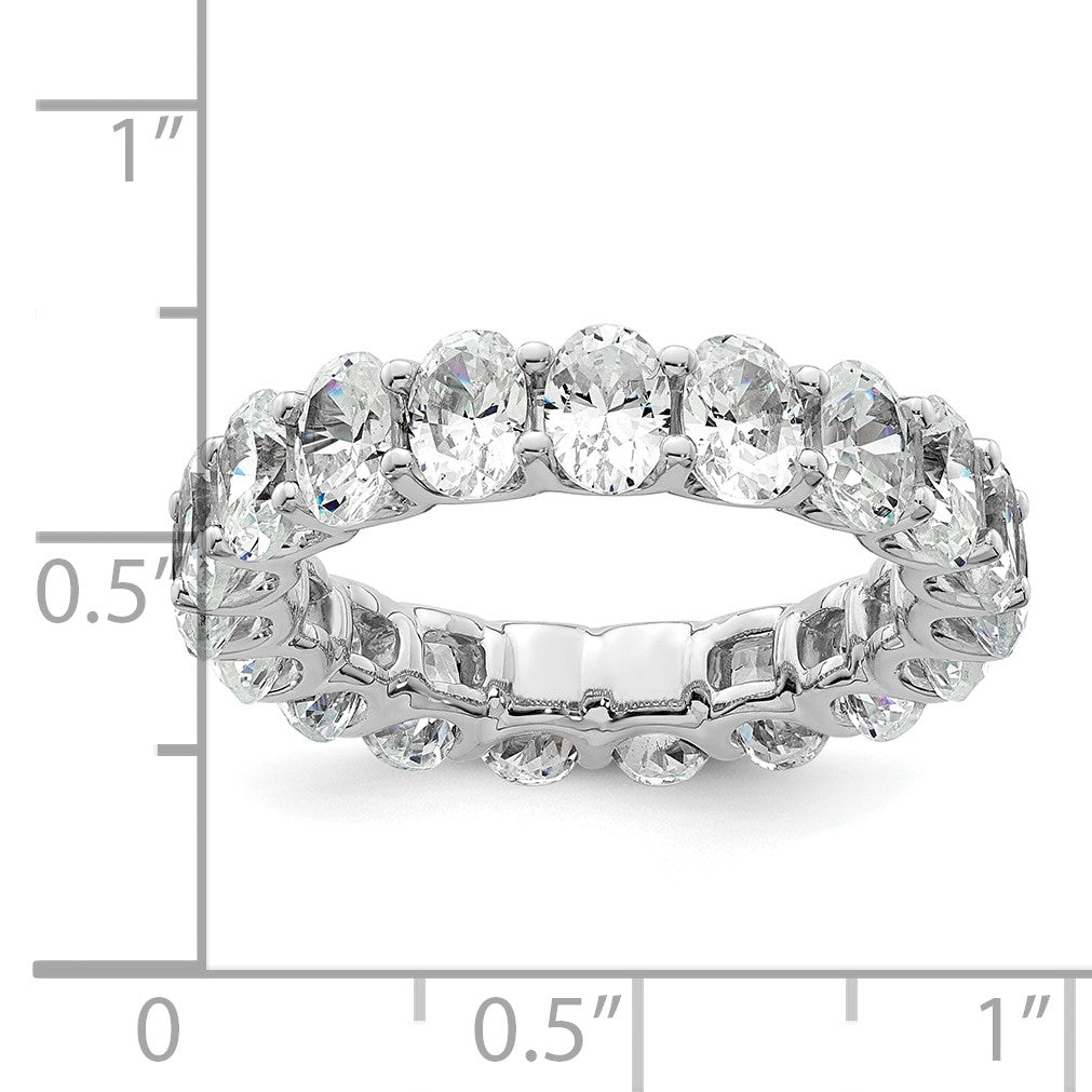 14K Weißgold Memoire-Ring mit ovalen, im Labor gezüchteten Diamanten, VS/SI+ G+, 14KW