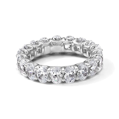 14K Weißgold Ovaler Labordiamant-Memoire-Ring, VS/SI+ G+