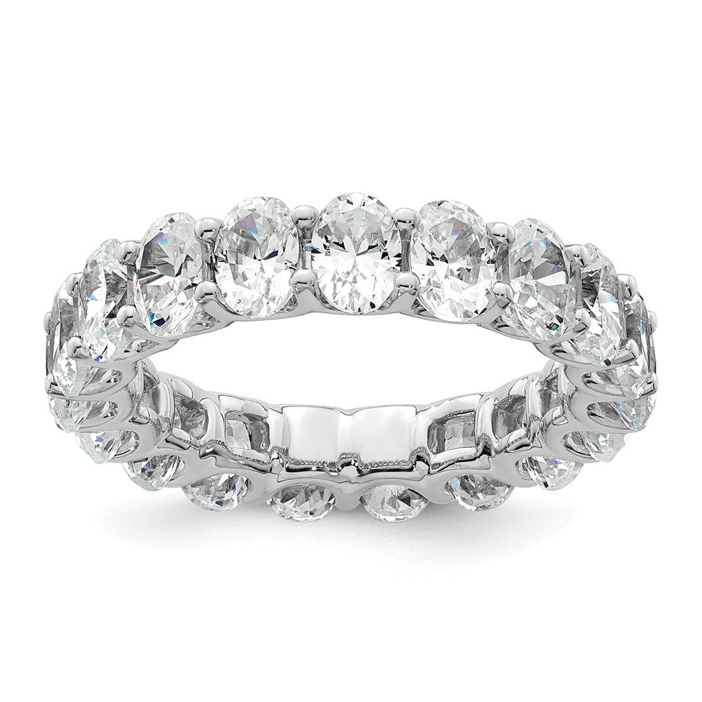 14K Weißgold Memoire-Ring mit ovalen Labor-gezüchteten Diamanten VS/SI+ G+