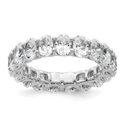 14K Weißgold Memoire-Ring mit ovalen Labor-gezüchteten Diamanten VS/SI+ G+