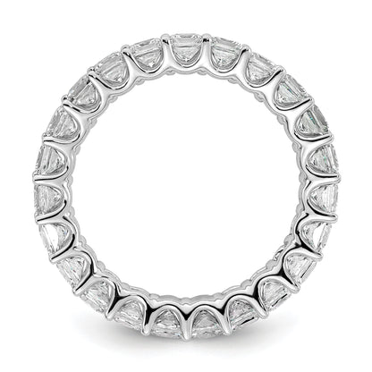 14K Weißgold Memoire-Ring mit Princess-Diamant aus dem Labor, VS/SI+ G+, 14KW