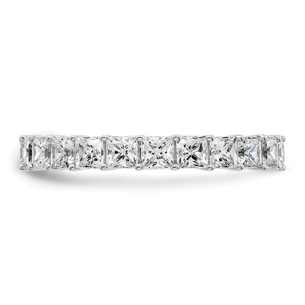 14K Weißgold 14KW Memoire-Ring mit Diamanten im Prinzess-Schliff aus dem Labor, VS/SI+ G+