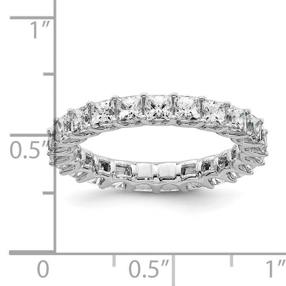 14K Weißgold Memoire-Ring mit Prinzess-Diamanten im Labor gezüchtet, VS/SI+ G+