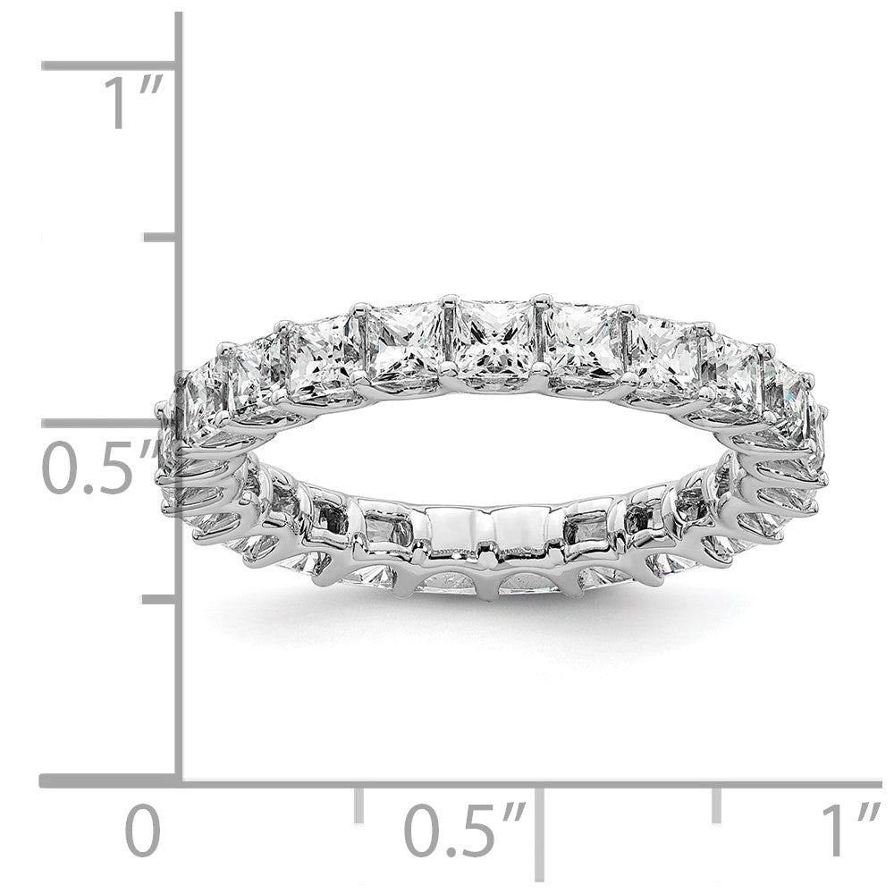 14K Weißgold Memoire-Ring mit Prinzess-Diamanten aus dem Labor, VS/SI+, G+
