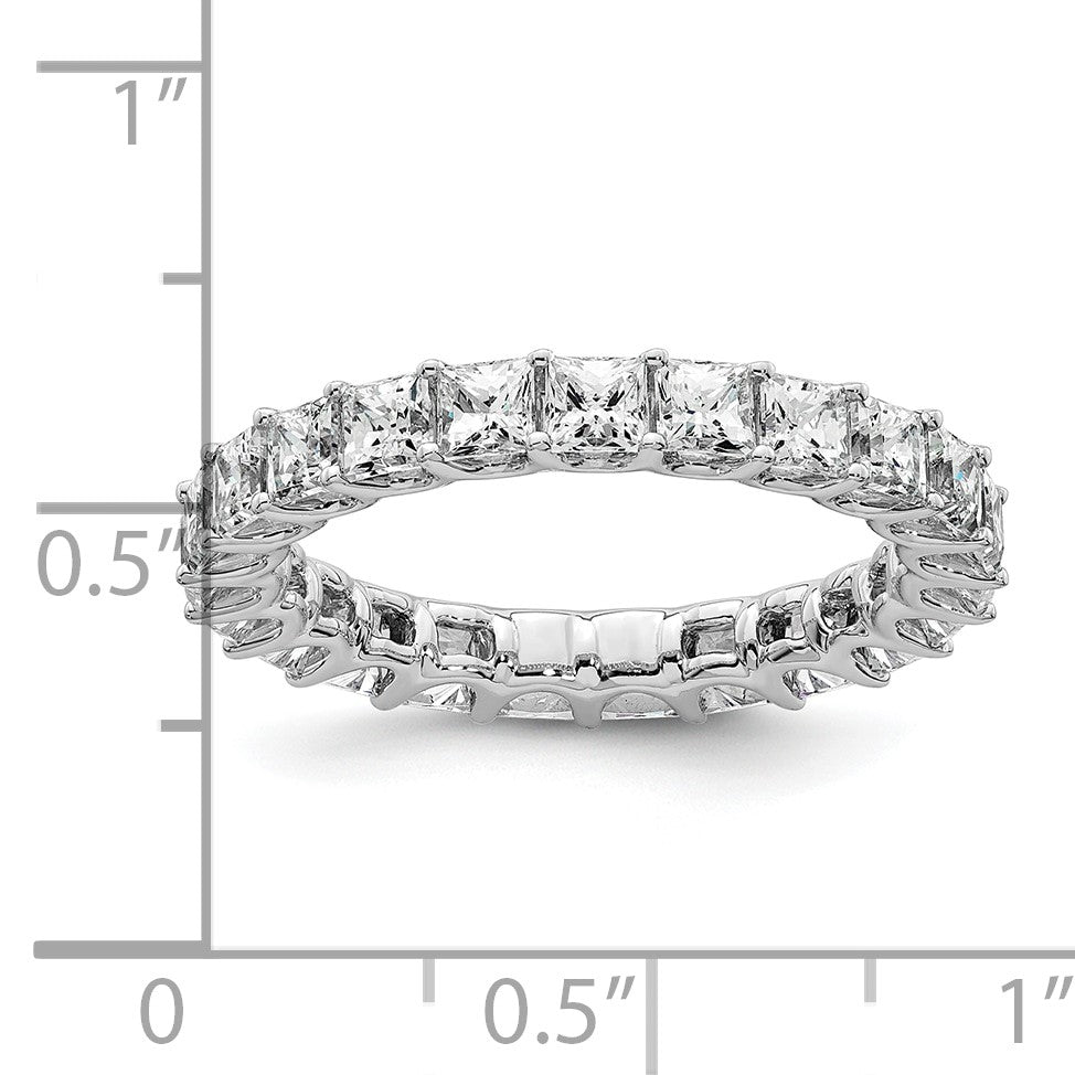 14K Weißgold Memoire-Ring mit Princess-Diamant aus dem Labor, VS/SI+ G+, 14KW