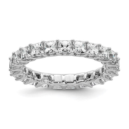 14K Weißgold Memoire-Ring mit Prinzess-Diamanten aus dem Labor, VS/SI+, G+