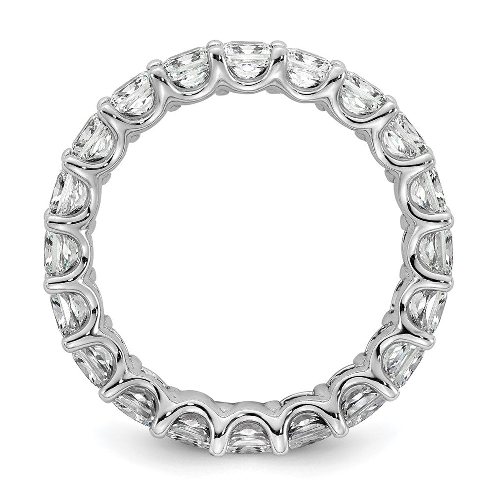 14K Weißgold 14KW Memoire-Ring mit Princess-Diamanten aus dem Labor, VS/SI+ G+