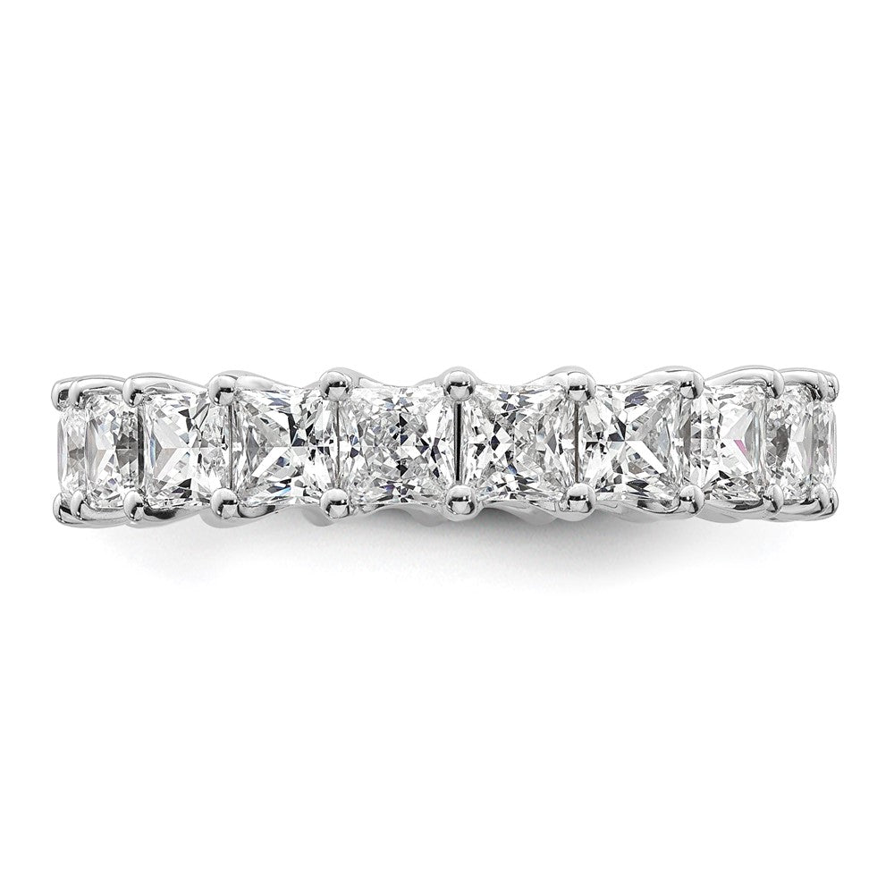 14K Weißgold 14KW Memoire-Ring mit Princess-Diamanten aus dem Labor, VS/SI+ G+