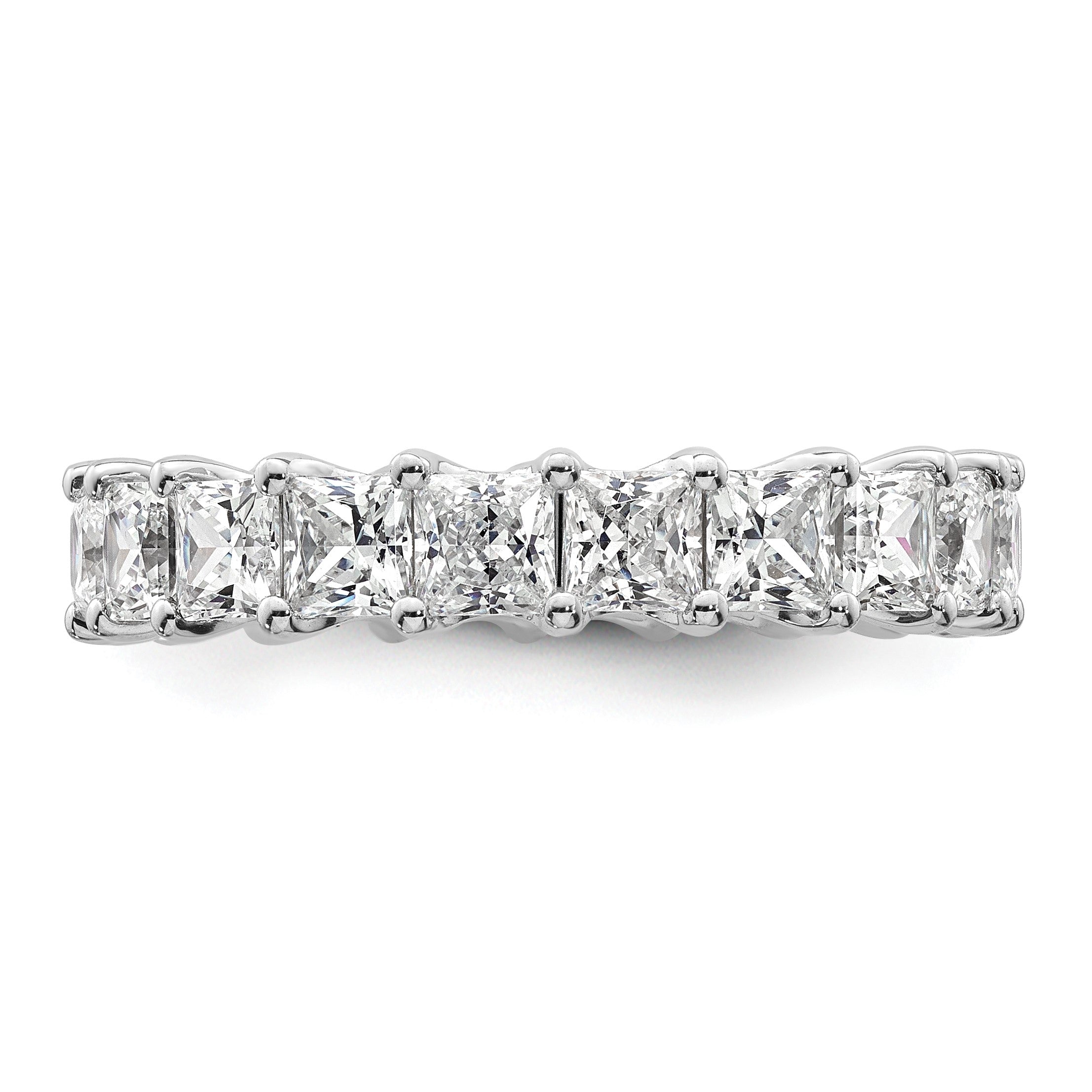 14K Weißgold 14KW Memoire-Ring mit Prinzess-Diamanten aus dem Labor, VS/SI+ G+