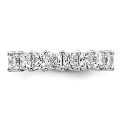14K Weißgold 14KW Memoire-Ring mit Prinzess-Diamanten aus dem Labor, VS/SI+ G+