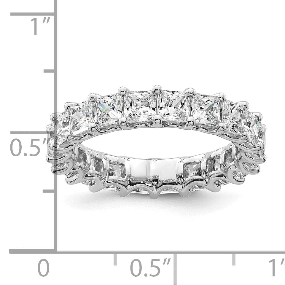14K Weißgold 14KW Memoire-Ring mit Prinzess-Diamanten aus dem Labor, VS/SI+ G+