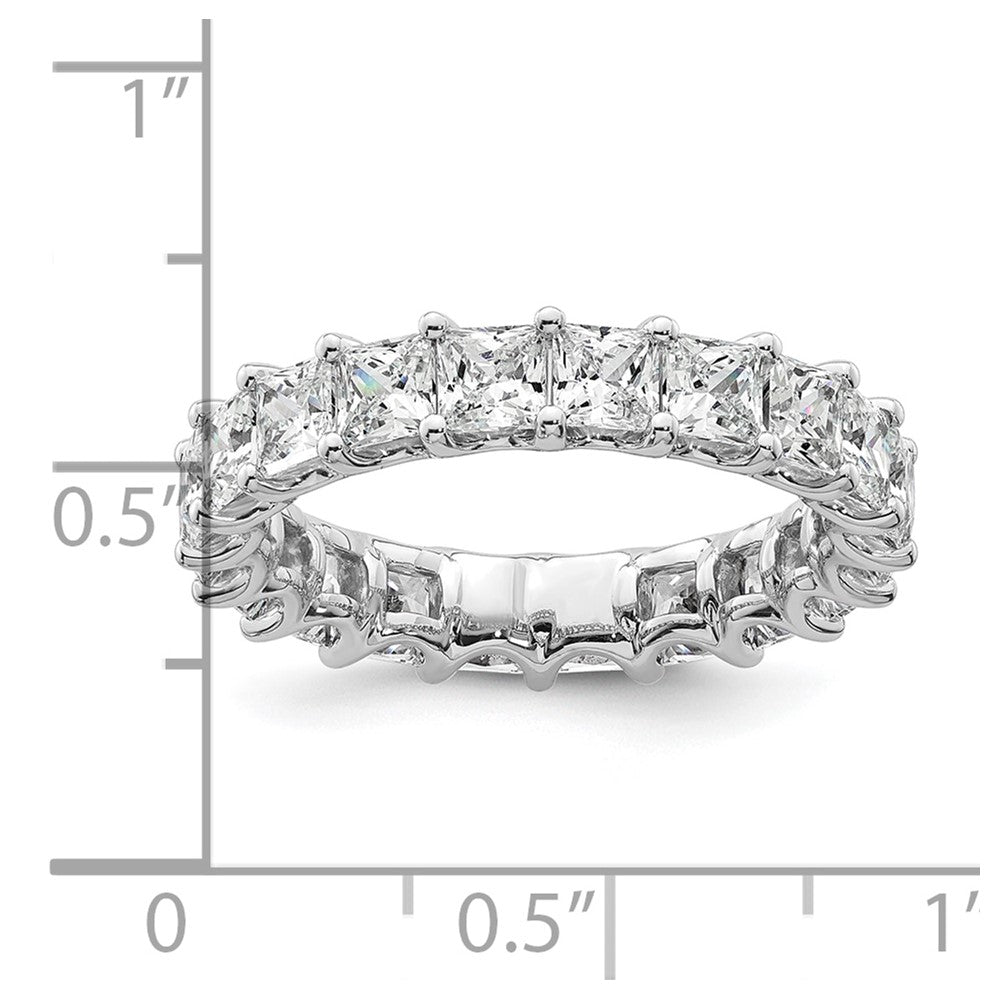 14K Weißgold 14KW Memoire-Ring mit Princess-Diamanten aus dem Labor, VS/SI+ G+