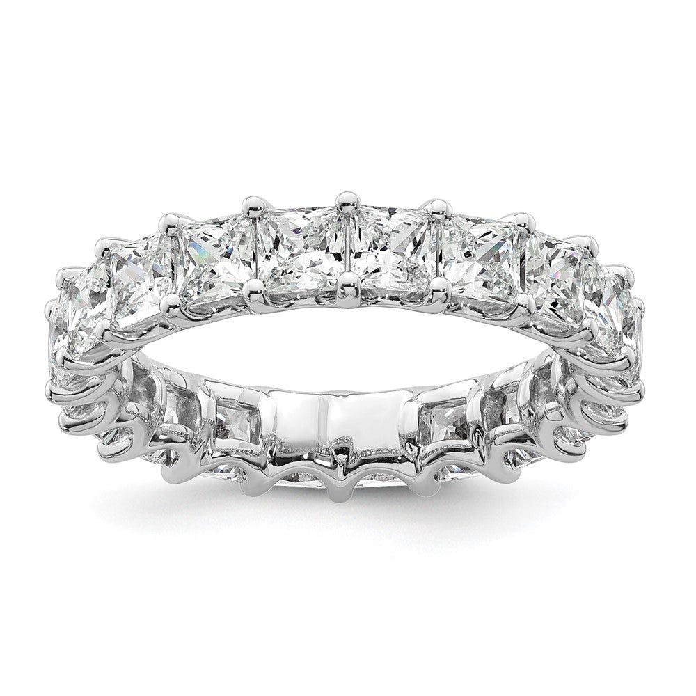 14K Weißgold 14KW Memoire-Ring mit Prinzess-Diamanten aus dem Labor, VS/SI+ G+