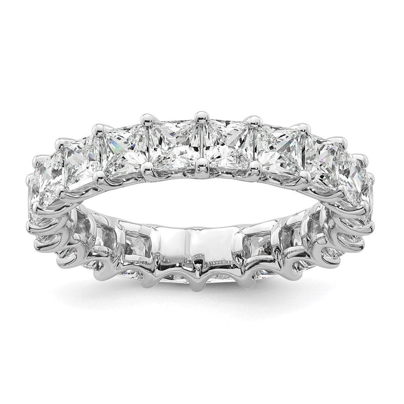 14K Weißgold Memoire-Ring mit Prinzess-Diamanten VS/SI+ G+ aus dem Labor