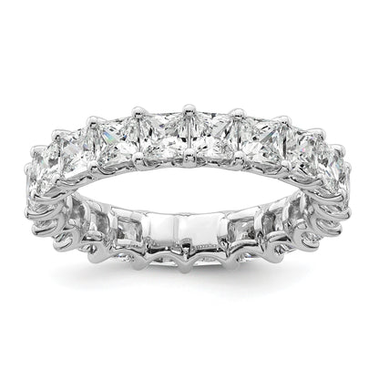 14K Weißgold 14KW Memoire-Ring mit Prinzess-Diamanten aus dem Labor, VS/SI+ G+