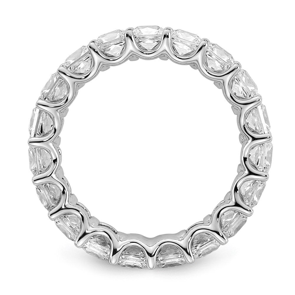14K Weißgold 14KW Memoire-Ring mit Princess-Diamanten aus dem Labor, VS/SI+ G+